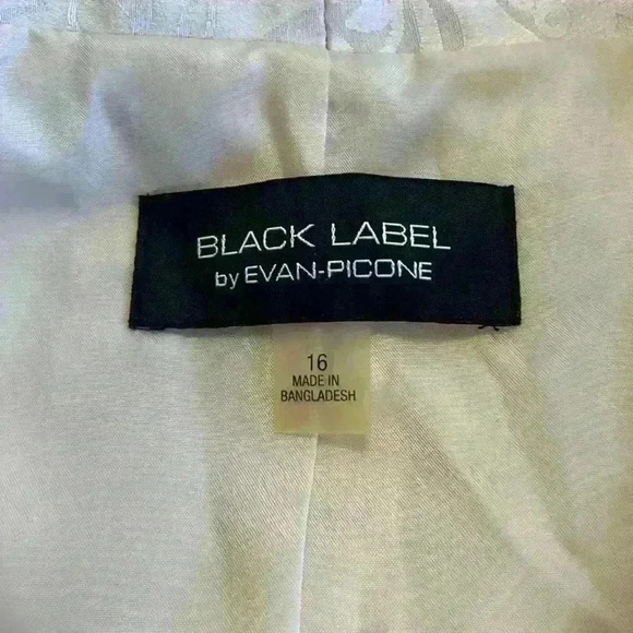 Black Label by Evan Picone Jacket Cream Women’s Size 16 Elegant - Picture 3 of 9